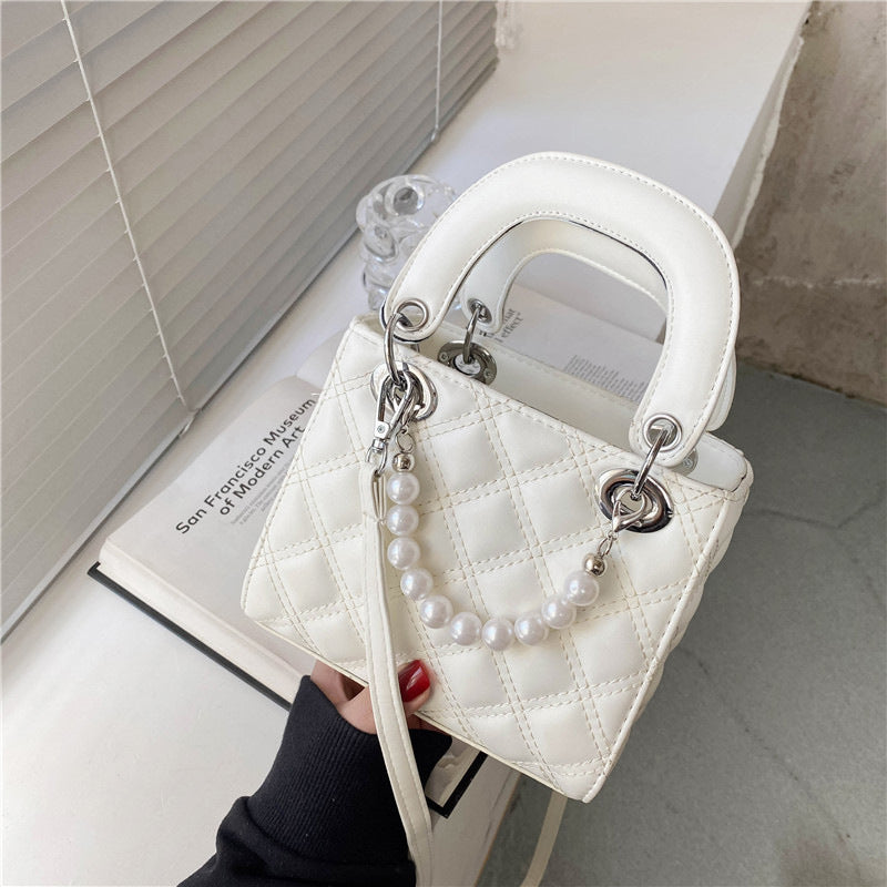 Bolso bandolera con diseño acolchado de diamantes tipo Dior