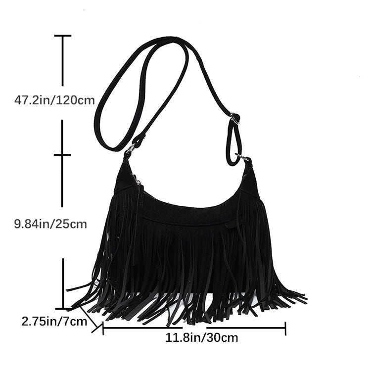 Bolso bandolera con flecos