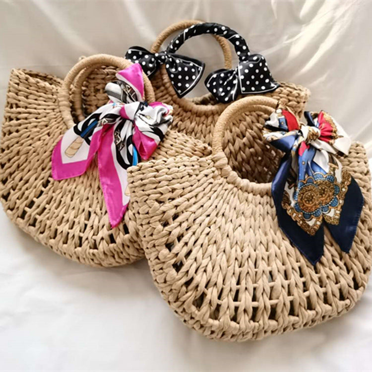 Bolso de paja para la playa