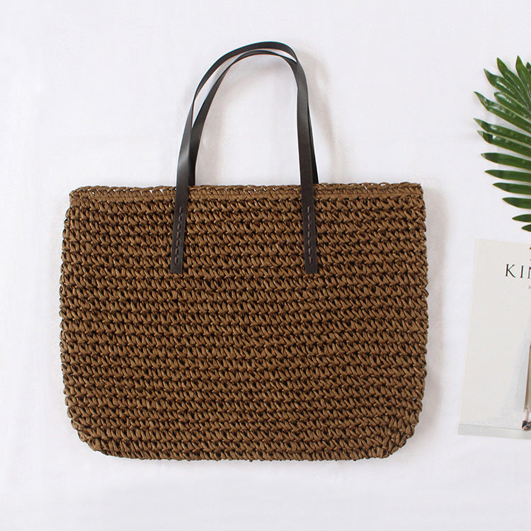 Bolso de playa tejida con tirantes