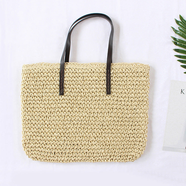 Bolso de playa tejida con tirantes