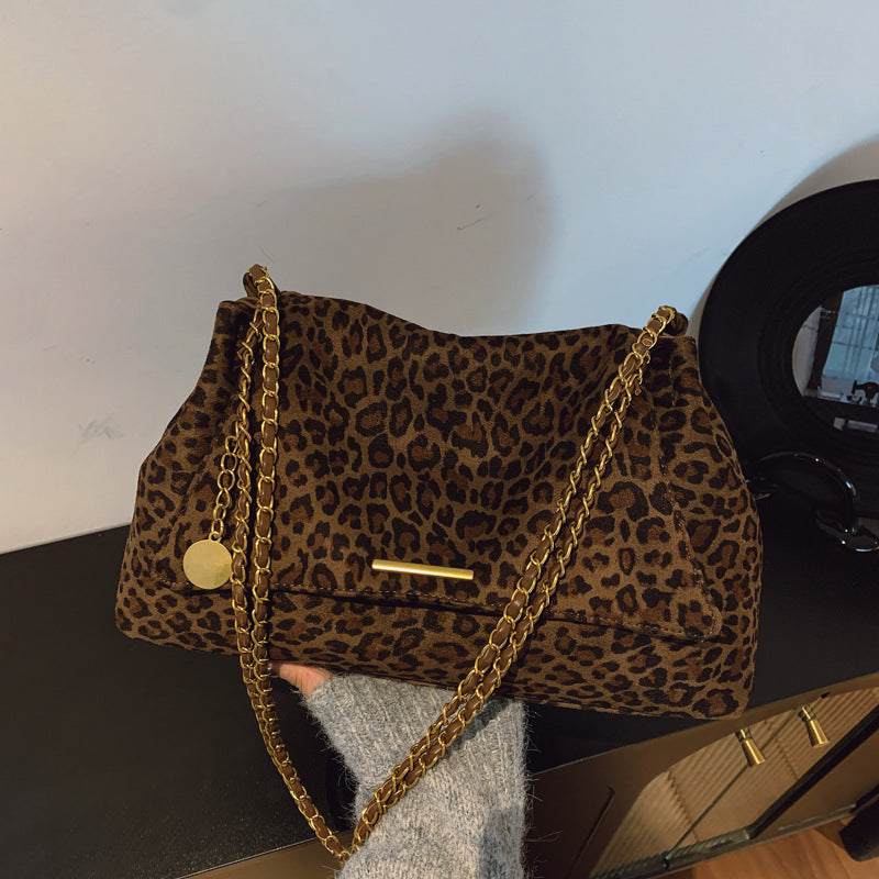 Bolso Leopardo Mujer Grande | Bolso de Hombro Trendy Alta Capacidad