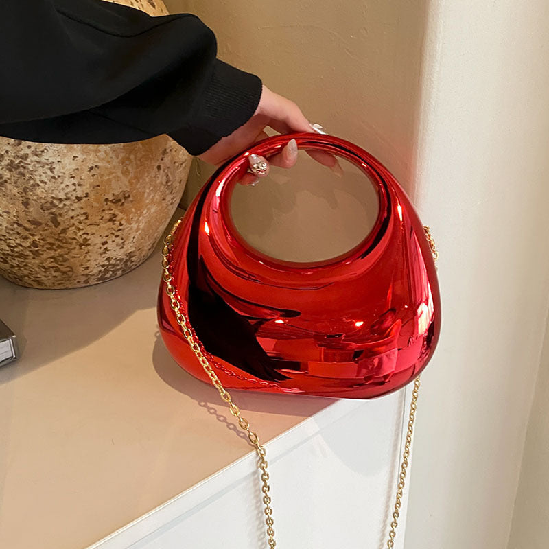 Bolso de mano de acrílico con cadena – diseño moderno y original