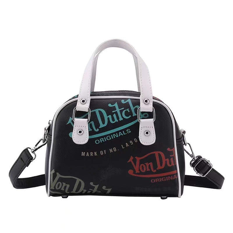 Bolso de mano y bandolera con grafiti Von Dutch