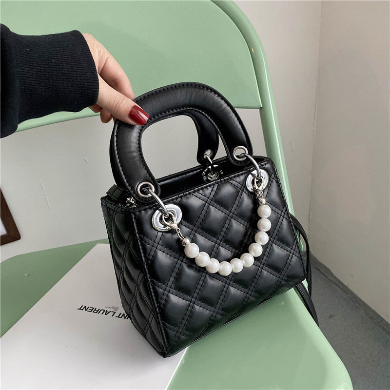 Bolso bandolera con diseño acolchado de diamantes tipo Dior