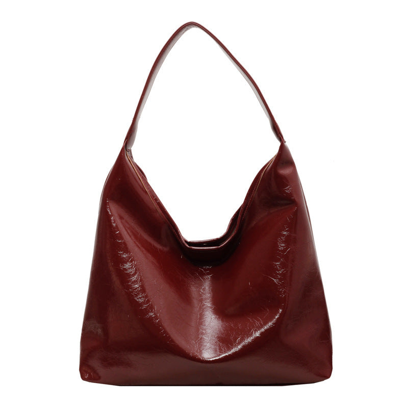 Bolso de hombro con textura de cuero