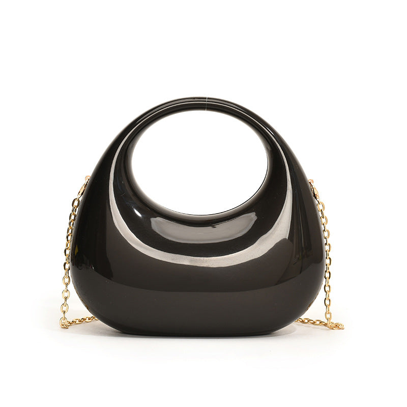 Bolso de mano de acrílico con cadena – diseño moderno y original