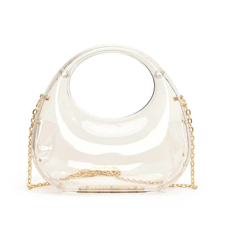 Bolso de mano de acrílico con cadena – diseño moderno y original