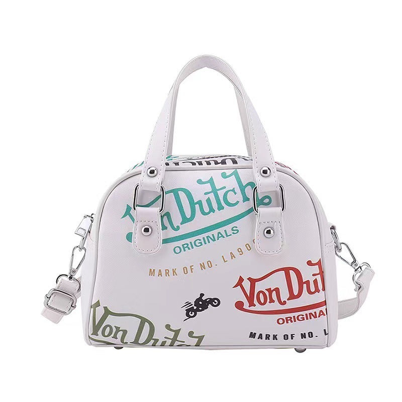 Bolso de mano y bandolera con grafiti Von Dutch
