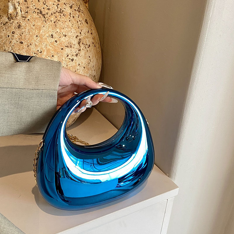 Bolso de mano de acrílico con cadena – diseño moderno y original