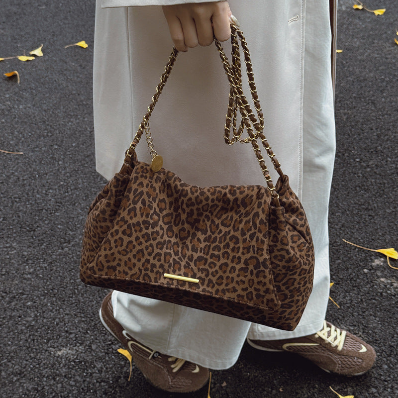 Bolso Leopardo Mujer Grande | Bolso de Hombro Trendy Alta Capacidad