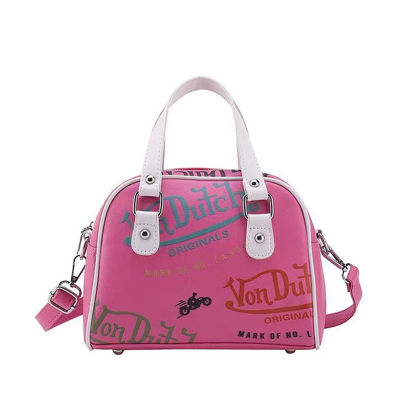 Bolso de mano y bandolera con grafiti Von Dutch